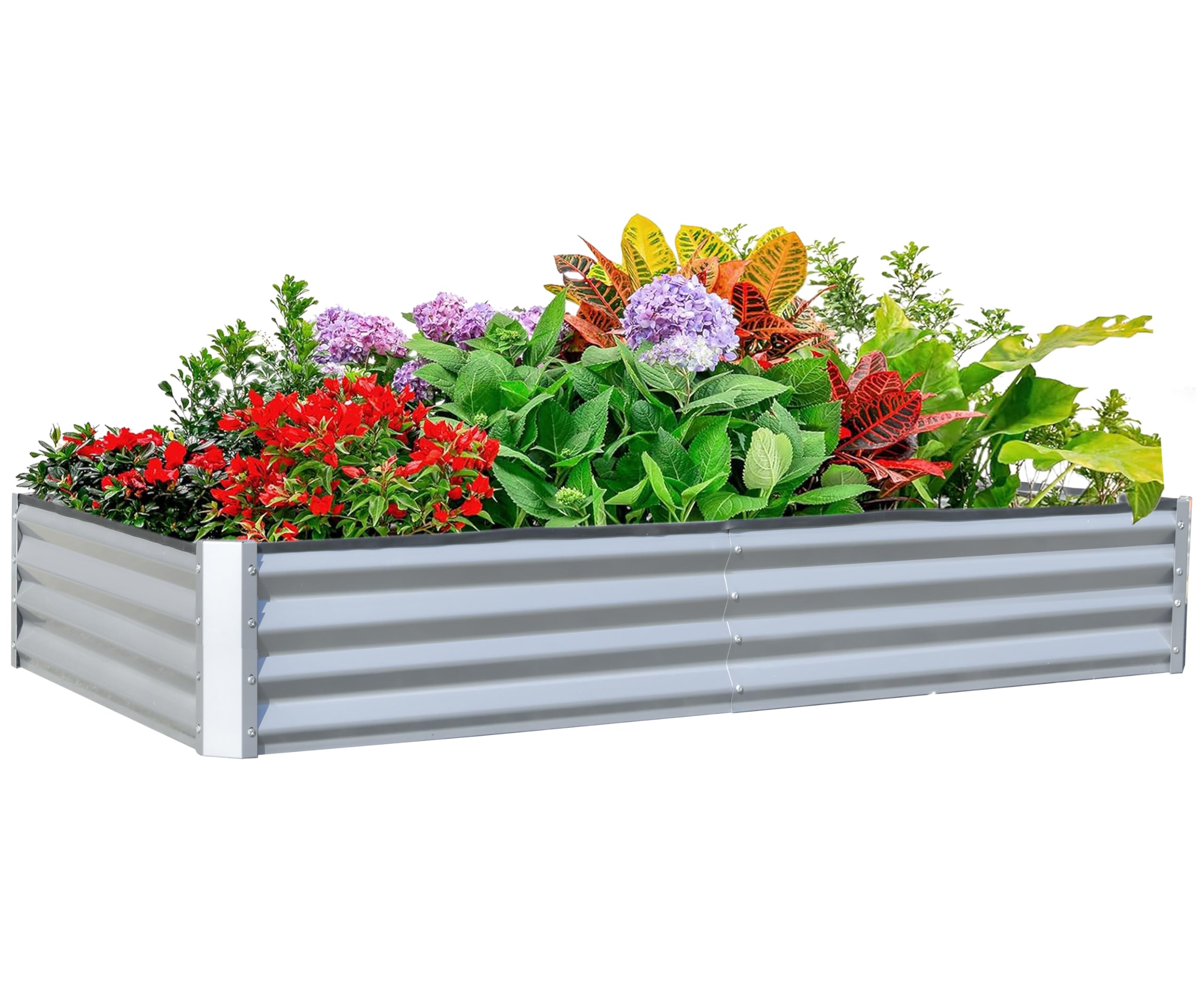 Raised Bed Planter Box - 6x3x1ft Galvanizli Yükseltilmiş Bahçe Yatağı, Dış