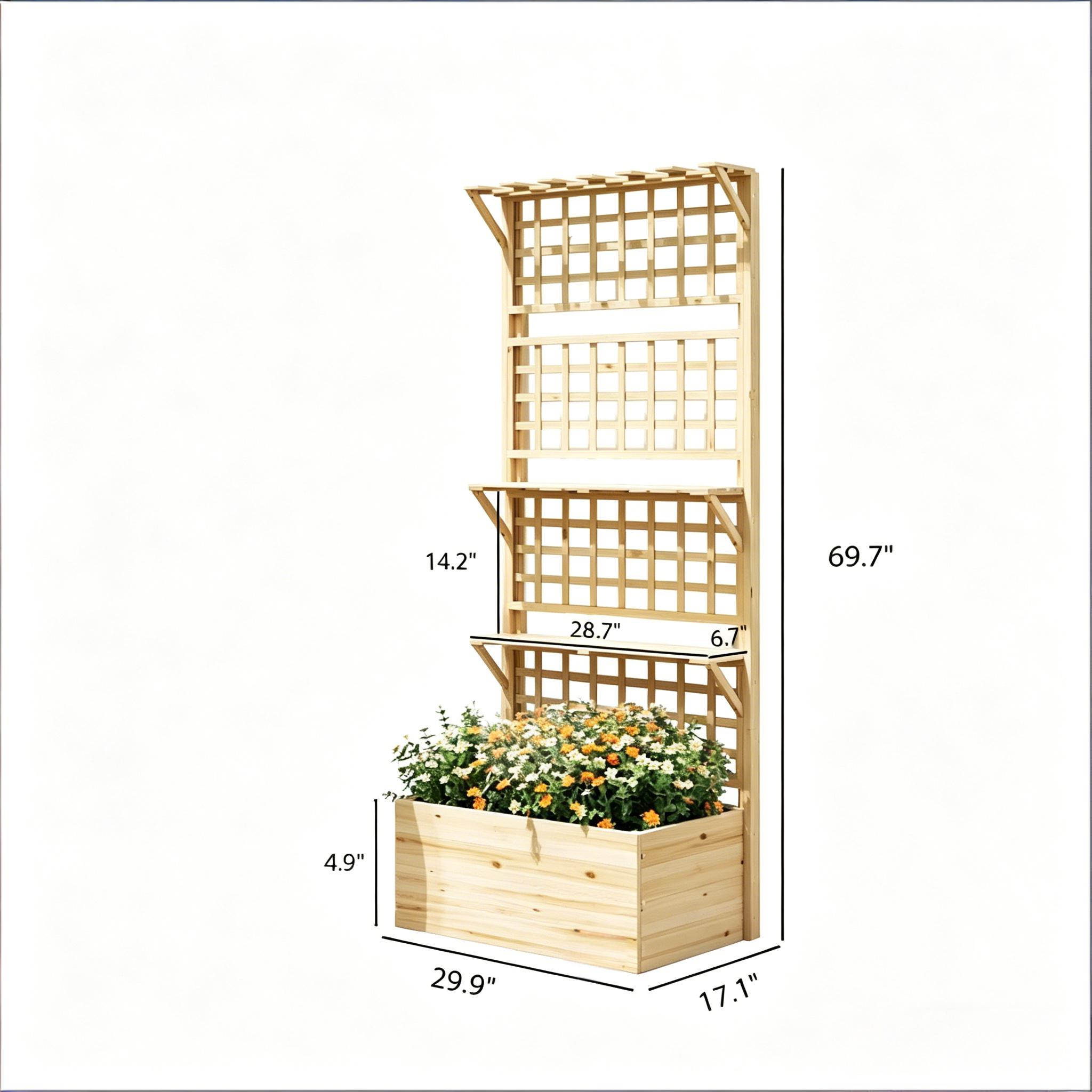 Raised Bed Planter Box - Yükseltilmiş Bahçe Saksısı, Ahşap Yükseltilmiş Bahçe