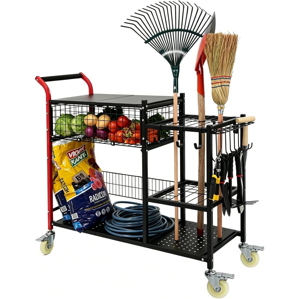Gardening Tools Basket - Anleolie 3'ü 1 Arada Bahçe Arabası: