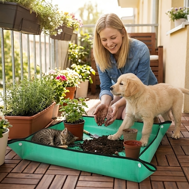 Gardening Tools Basket - Ev Bahçesi İçin Bahçe Matları, Yeşil