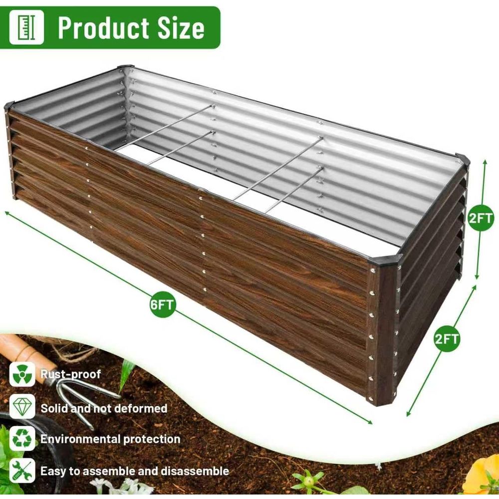 2'li Paket 6x2x2T Galvanizli Y - Raised Bed Planter Box incelemesi ve fiyatı
