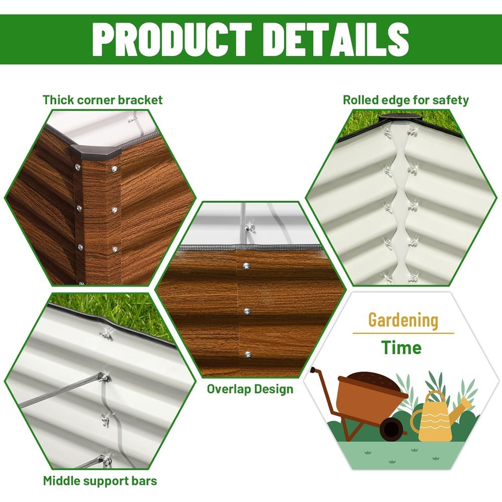 2'li Paket 6x2x2T Galvanizli Y - Raised Bed Planter Box incelemesi ve fiyatı