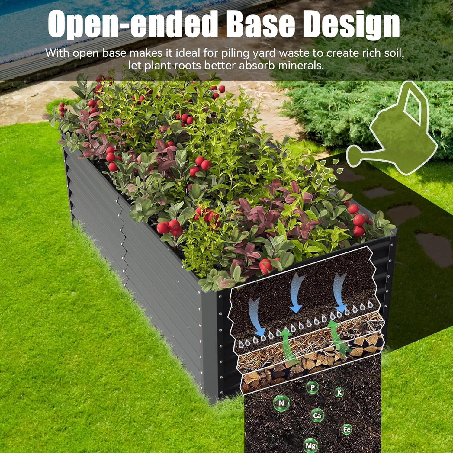 6x3x2ft Galvanizli Yükseltilmi - Raised Bed Planter Box incelemesi ve fiyatı