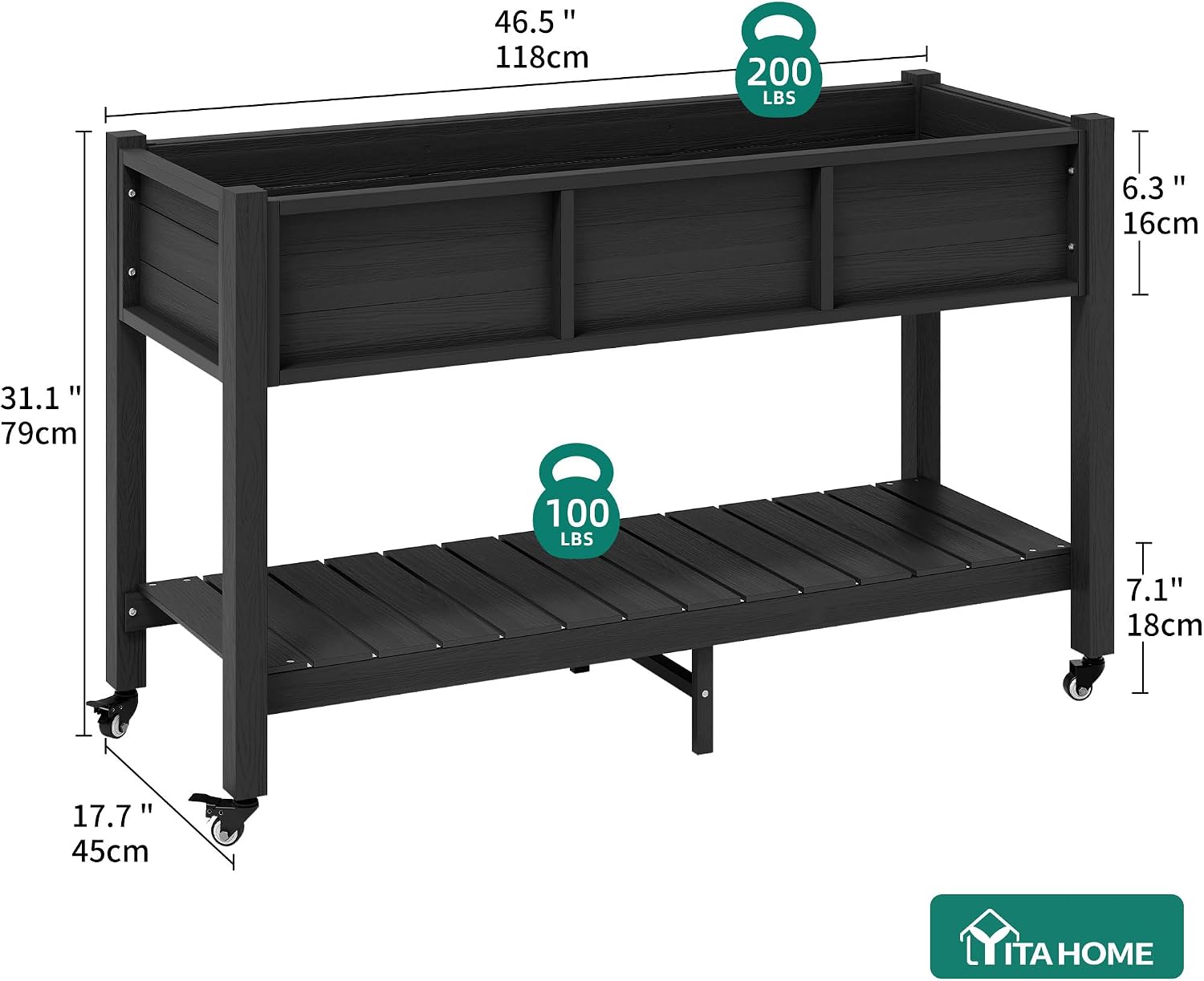 Tekerlekli Yükseltilmiş Bahçe  - Raised Bed Planter Box incelemesi ve fiyatı