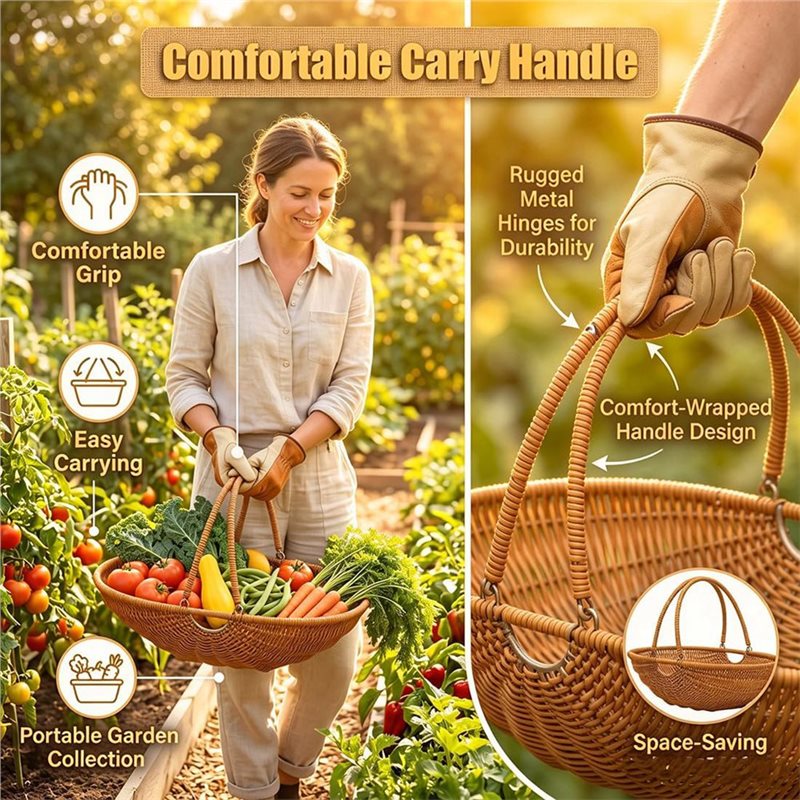 B08B-Hasır Hasat Sepeti, Katla - Gardening Tools Basket incelemesi ve fiyatı
