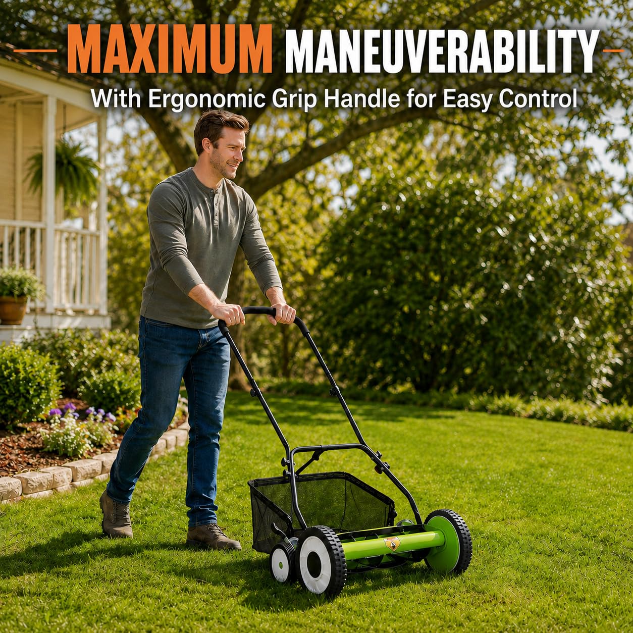 18 İnç İtmeli Çim Biçme Makine - Gardening Tools Grass Cutter incelemesi ve fiyatı